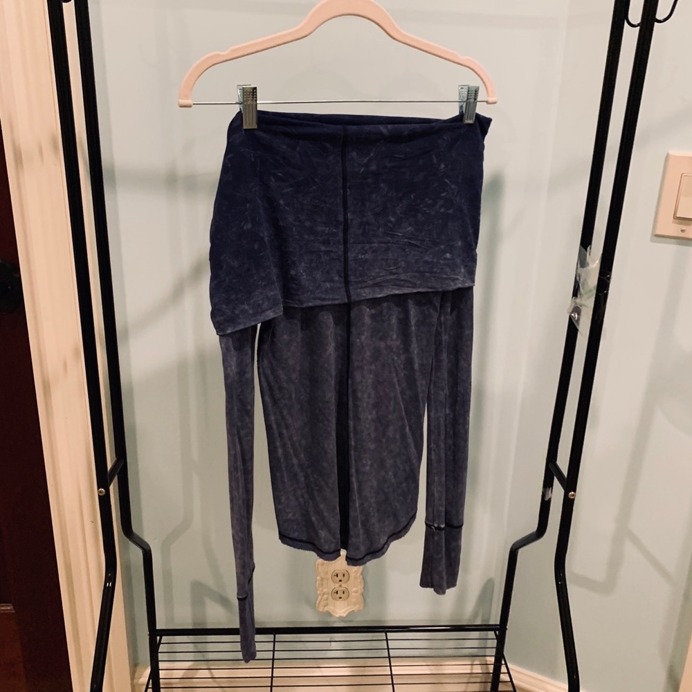 Off the shoulder acid wash top